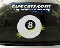  CRT214 Eight Ball Cartoon Decal