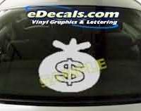  CRT224 Sack o Money Cartoon Decal