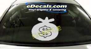 CRT224 Sack o Money Cartoon Decal