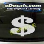 CRT225 Dollar Sign Money Cartoon Decal