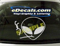  CRT466 Alien Cartoon Decal