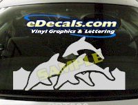  CRT500 Jumping Dolphins Marine Cartoon Decal