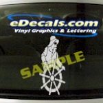 CRT508 Captain Sailor Helm Marine Cartoon Decal