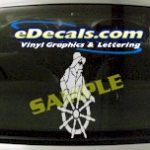 CRT508 Captain Sailor Helm Marine Cartoon Decal