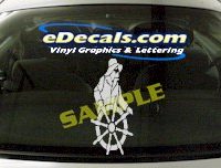  CRT508 Captain Sailor Helm Marine Cartoon Decal