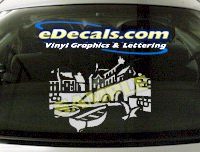  CRT509 Italian City Scape Marine Cartoon Decal
