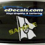 CRT519 Anchor Flag Marine Cartoon Decal