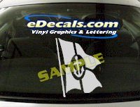  CRT519 Anchor Flag Marine Cartoon Decal