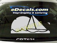  CRT521 Sailboat Sunset Marine Cartoon Decal