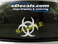  CRT608 Biohazard Symbol Cartoon Decal