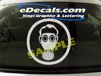  CRT619 Gas Mask Cartoon Decal