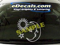 CRT718 Sun Moon Stars Cartoon Decal