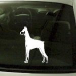 CRT733 Doberman Pinchser Dog Cartoon Decal