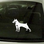 CRT754 Mini Pin Miniature Doberman Pinchser Dog Cartoon Decal