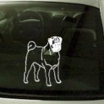 CRT759 Pug Dog Cartoon Decal