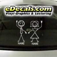 CRT778 sTiCk FiGuRe MoM aNd DaD CaRtOoN DeCaL