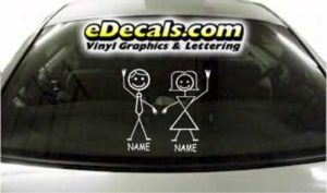 CRT778 sTiCk FiGuRe MoM aNd DaD CaRtOoN DeCaL