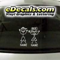  CRT779 sTiCk FiGuRe SoN aNd DaUgHtEr CaRtOoN DeCaL