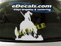 CRT808 Native American Indian Horse Cartoon Decal