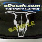 CRT816 Western Steer Horns Cartoon Decal