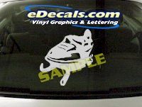  CRT827 Snowmobile Dirtbike Transportation Cartoon Decal