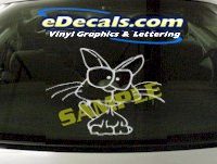  CRT868 Scared Cat Animal Cartoon Decal