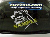  CRT886 Angry Bear Animal Cartoon Decal