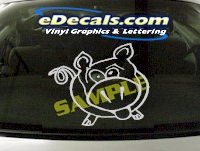 CRT897 Happy Pig Animal Cartoon Decal