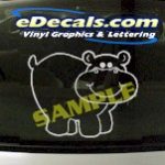 CRT898 Happy Pig Animal Cartoon Decal