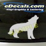 CRT908 Wolf Howling Cartoon Decal