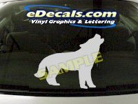  CRT908 Wolf Howling Cartoon Decal