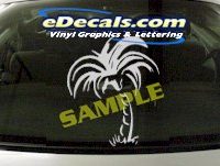  CRT931 Palm Tree Cartoon Decal