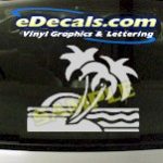 CRT957 Palm Tree Sunset Cartoon Decal