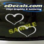 CRT965 Hearts Outline Cartoon Decal