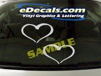  CRT965 Hearts Outline Cartoon Decal