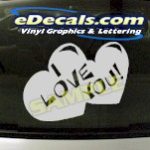 CRT967 I Love You In Heart Cartoon Decal