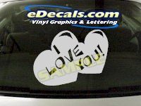  CRT967 I Love You In Heart Cartoon Decal