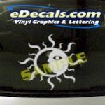 CRT968 Sun Moon Tao Symbol Cartoon Decal