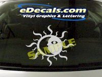  CRT968 Sun Moon Tao Symbol Cartoon Decal
