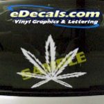 CRT969 Marajuana Pot Leaf Cartoon Decal