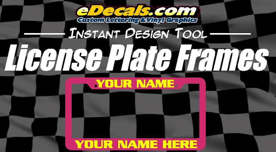 Personalized License Plate Frame Auto Tag Lettering