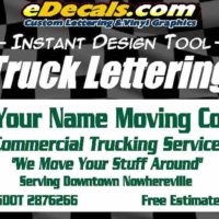 Box Truck Trailer Lettering Decal Kit