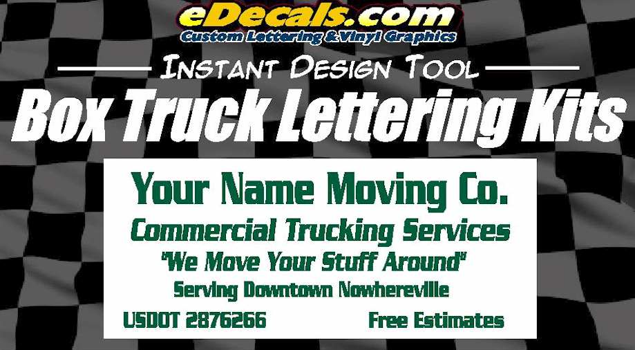 Box Truck Trailer Lettering Decal Kit