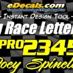 Drag Race Number Lettering Decal Kit