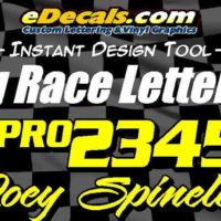 Drag Race Number Lettering Decal Kit