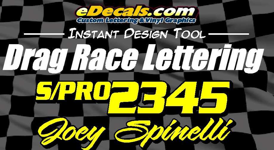 Drag Race Number Lettering Decal Kit