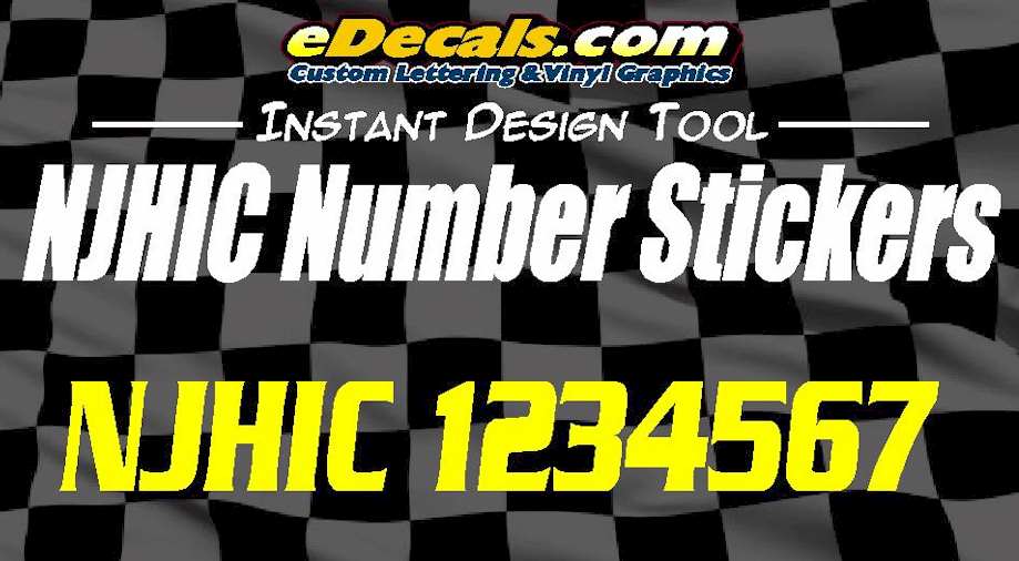 NJHIC Number Sticker Decal Stickers
