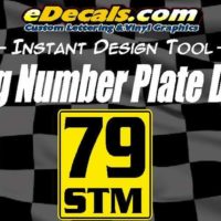 Self Adhesive Competition Racing Number Touring Plate Decals