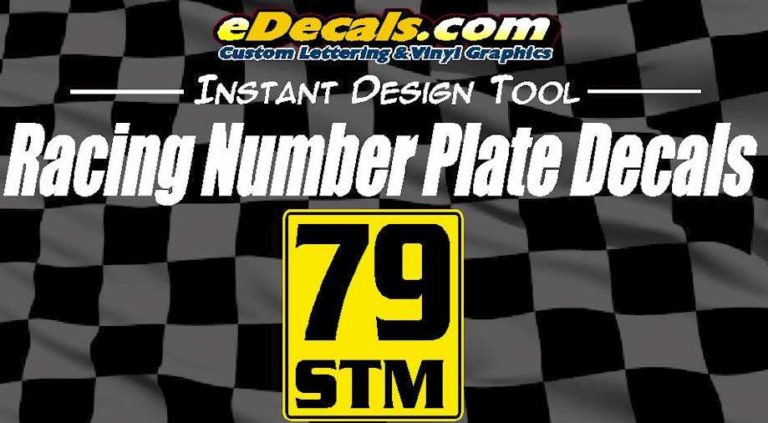 Custom9031 - Square Rectangular Racing Number Plate Decals Online