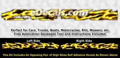 FLL101 Yellow Realistic Flame Graphic Decal
